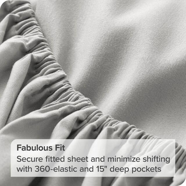 Bare Home 2-Pack Microfiber Fitted Bottom Sheets Deep Pocket