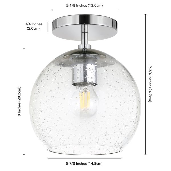 dimension image slide 4 of 9, Bartlett Semi Flush Mount Ceiling Light