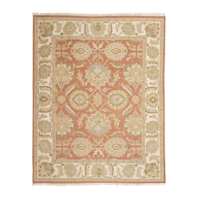 Rust/Ivory Soumak Flatweave Area Rug