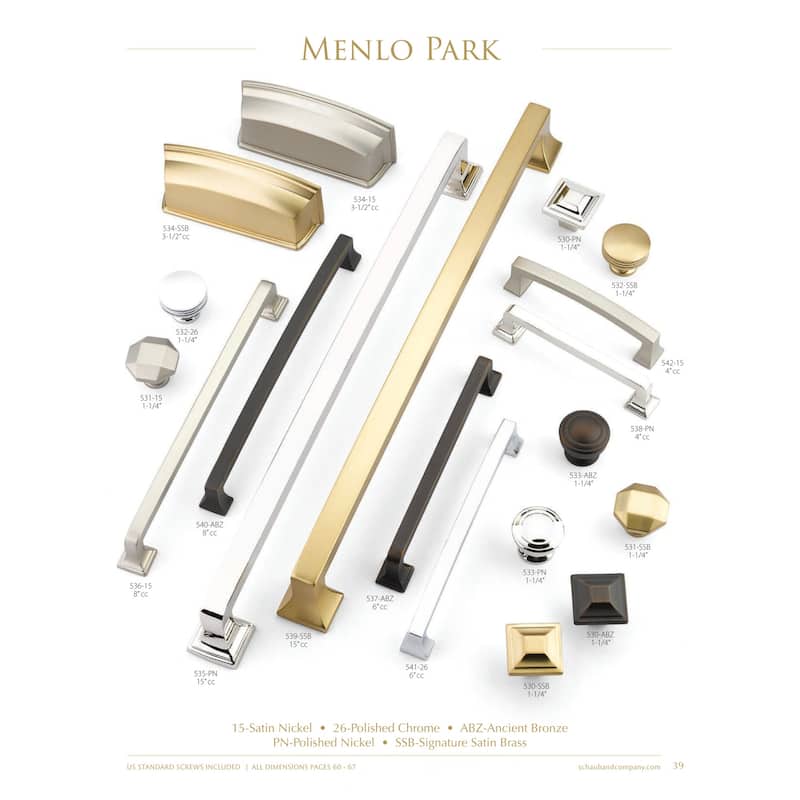 Schaub and Company Menlo Park 8" Center to Center Handle Cabinet Pull