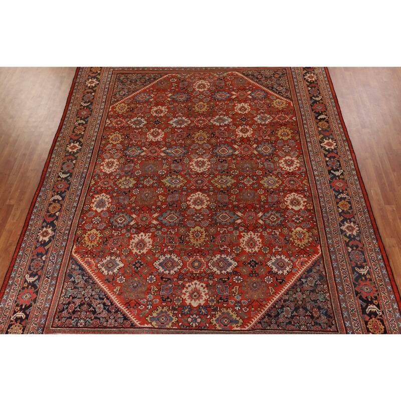 Pre-1900 Antique Sultanabad Large Rug Hand-Knotted Wool Carpet - 10'5"x 13'11"