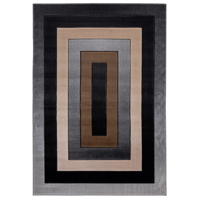 Orelsi Collection Grey/Brown Polypropylene Area Rug