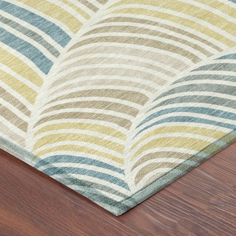 Machine Washable Indoor/ Outdoor Modern Parsons Chantille Rug