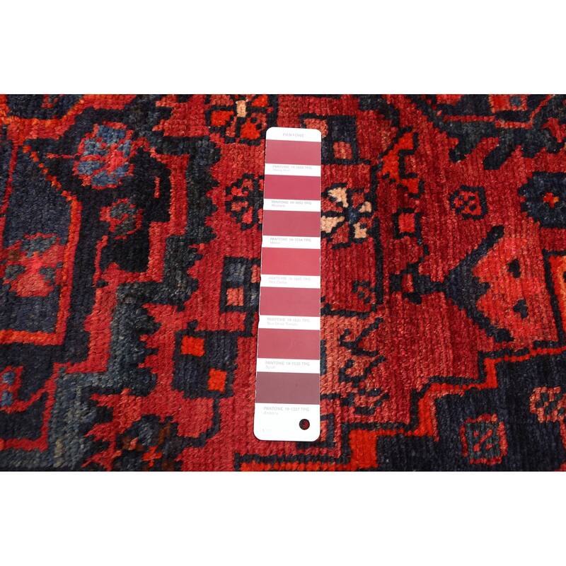 ECARPETGALLERY Hand-knotted Anatolian Vintage Dark Red Wool Rug - 4'4 x 7'1