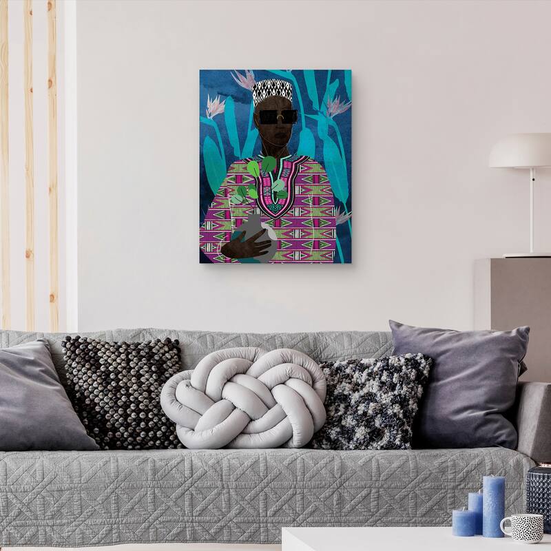 King Pop with Plant by Nikki Chu Canvas Art Print