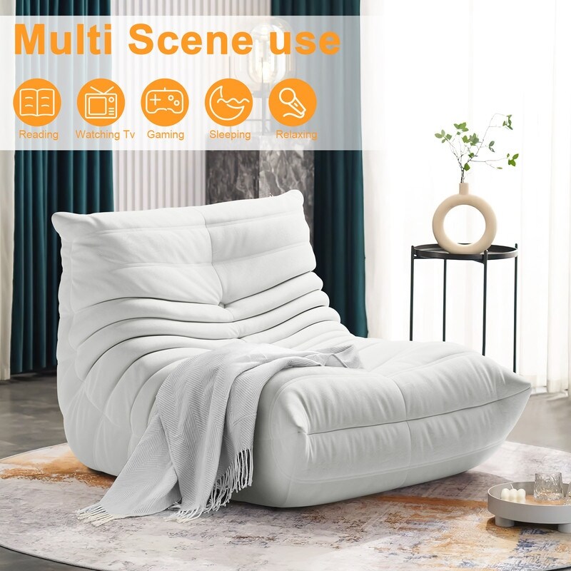 Teddy Fabric Lazy Sofa Sets for Bedroom Living Room,Comfortable Bean Bag  Chair Floor Couch - Bed Bath & Beyond - 36714275
