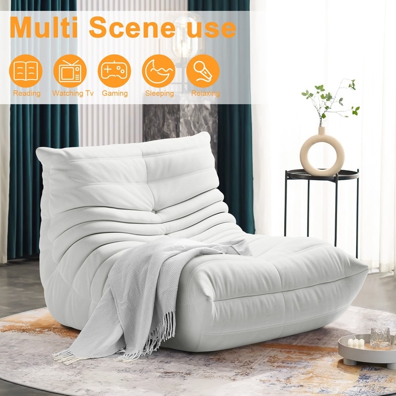 Soft Bean Bag Chair with Ottoman,Sponge Filling Lazy Sofa Floor Couch - On  Sale - Bed Bath & Beyond - 36713332