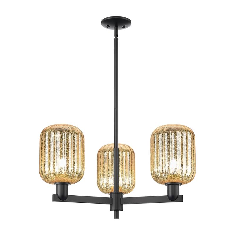 Innovations Lighting Downtown Urban - Preston - 3 Light 18" Jar Shade Stem Hung Chandelier