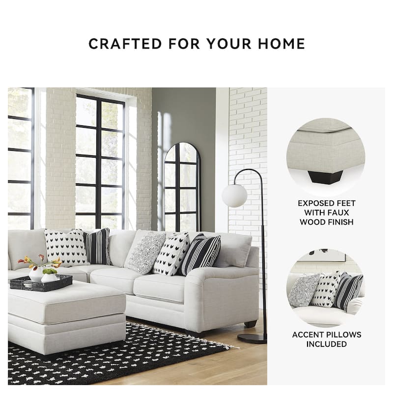 Signature Design by Ashley Huntsworth Dove Gray 5-Piece Sectional with Chaise - 155"W x 99"D x 38"H