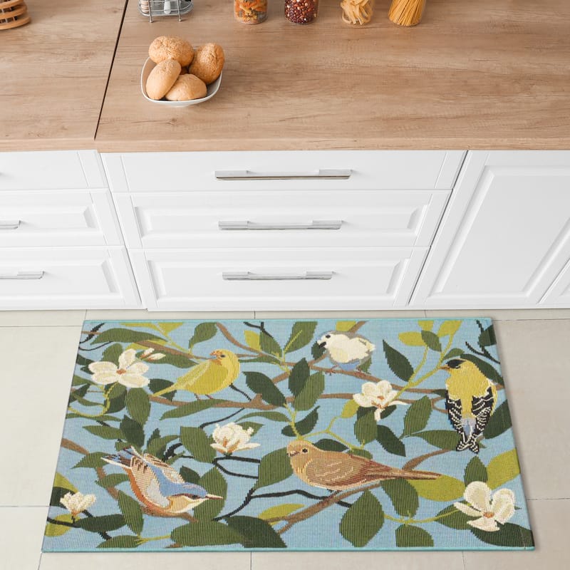 Liora Manne Esencia Floral Finches Indoor/Outdoor Mat