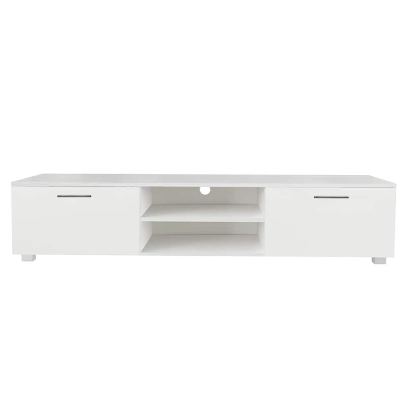 63" Modern TV Stand with Open Shelves & Cabinets for TVs Up to 70"