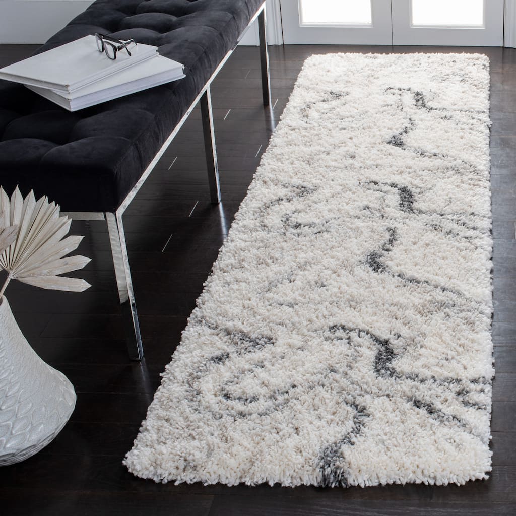 SAFAVIEH, Fontana Shag Zviya Modern Abstract 2-inch Thick Rug