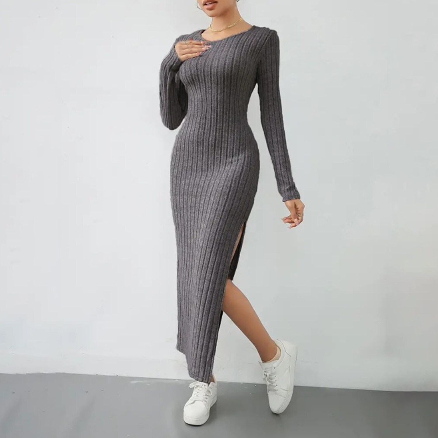 dark grey bodycon dress Bodycon Dress Dark Grey Maxi Dress Fine Mine Sleeveless Bodycon Maxi Dress ( Black) SMALL