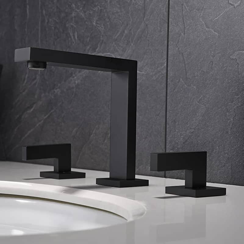 Widespread Bathroom Faucet 3 Hole Modern 8 Inch Bathroom Sink Faucets 2 Handle Basin Vanity Mixer Taps With Valve