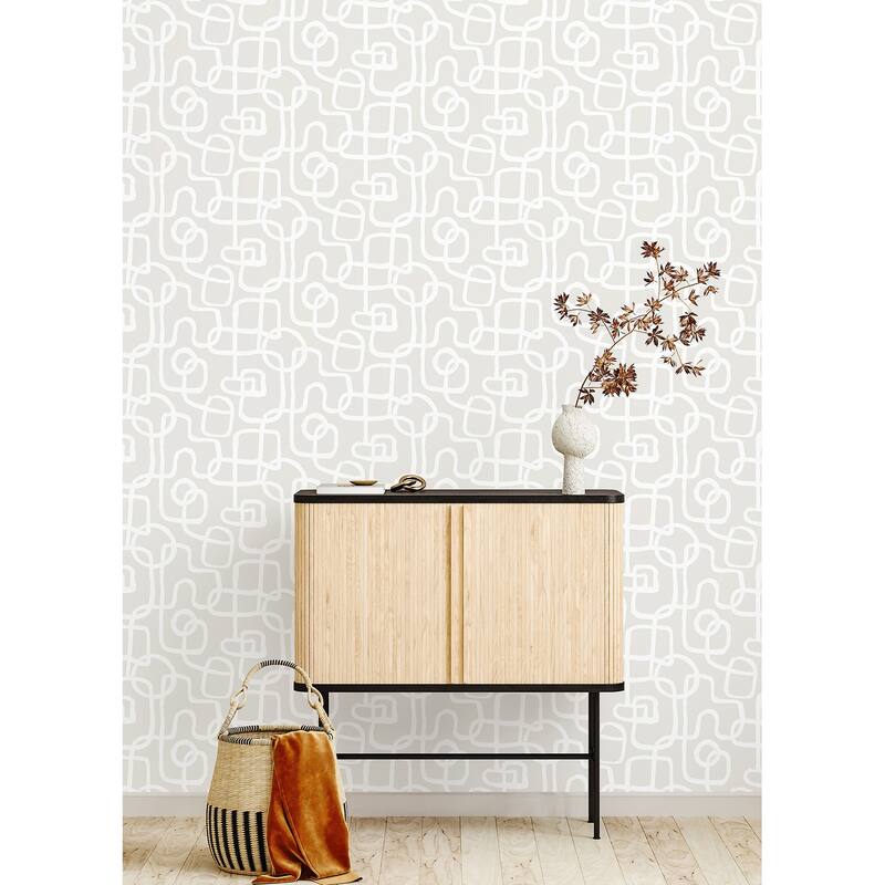 NuWallpaper Cream Niko Peel & Stick Wallpaper - 216in x 20.5in x 0.025in
