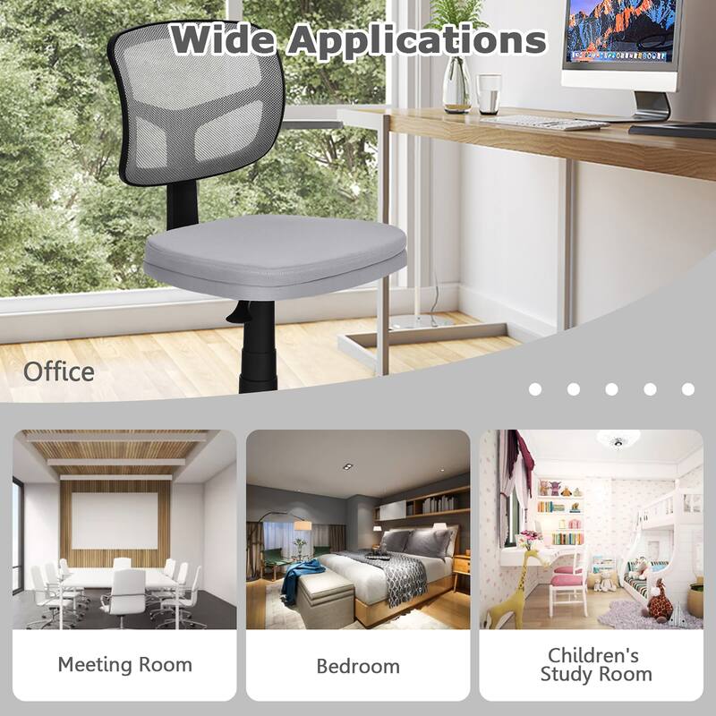 Costway Armless Office Chair Adjustable Swivel Computer Mesh Desk - See details