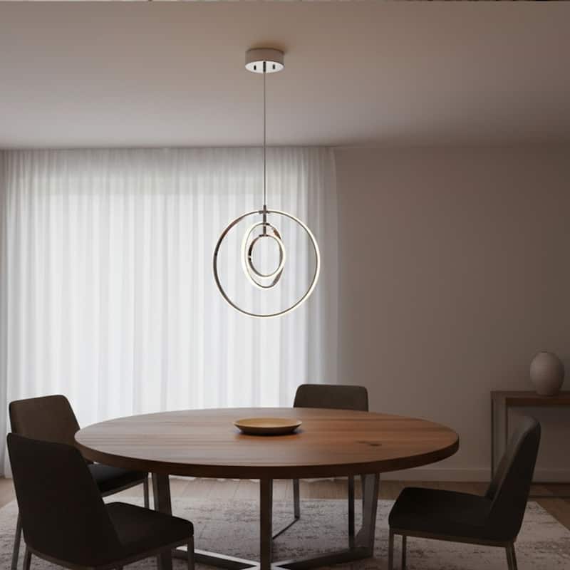 1 Light LED Array Pendant Light in Chrome Finish - Chrome Finish