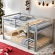 preview thumbnail 19 of 34, Twin over Twin Low Height Design Floor Bunk Bed,Spacious for home Grey