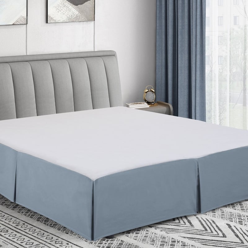 Swift Home Easy Fit Tailored Pleat Microfiber Bed Skirt with 14-inch Drop