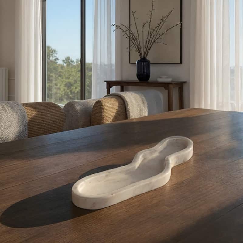 Marble Cracker Dish - 12" L x 3.75" W
