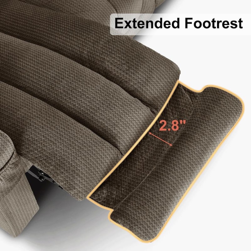 MCombo Power Reclining Loveseat Sofa with Heat and Massage, Fabric PR648