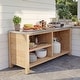 preview thumbnail 61 of 93, 100% Solid Wood Outdoor Kitchen Cabinet Set, Modular Patio BBQ Island Sideboard Buffet Pantry