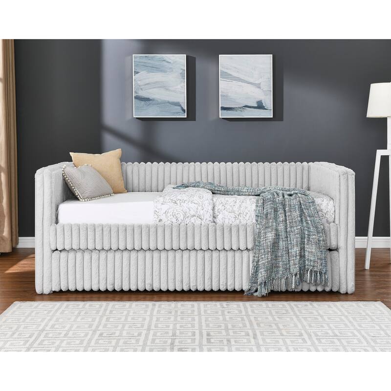 Beautiful 1Pc Modern Daybed Tufted Plush Channel Tufting