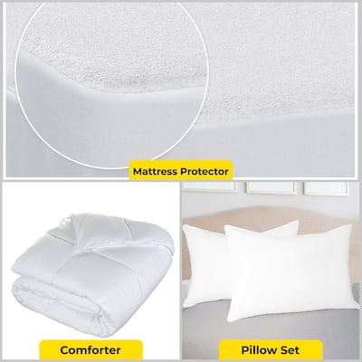 Superior Basics Bedroom Set, Stress-Free Bedding, Room Sets, Queen, White