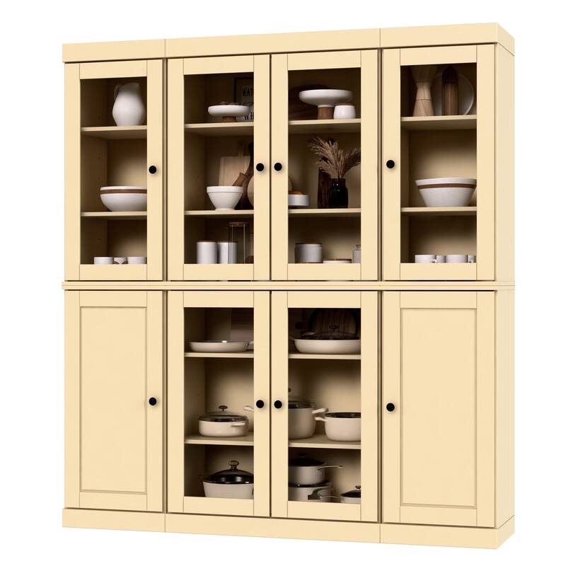 Palace Imports 100% Solid Wood 65" Kitchen China Pantry Cabinet - 65" x 71.5"