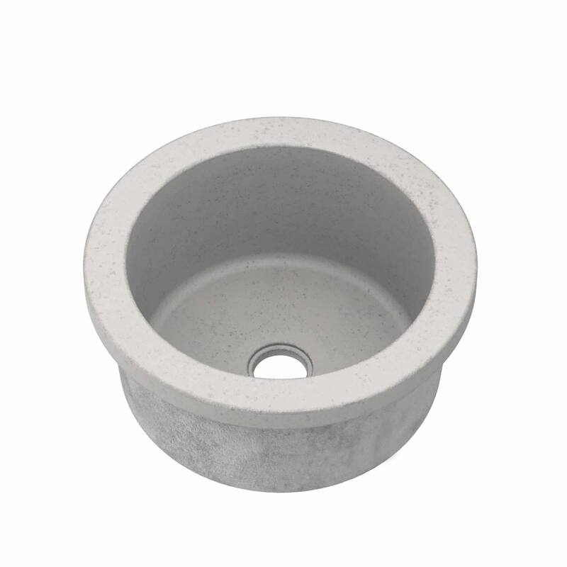 Malibu Handcrafted NativeStone Concrete Bar/ Prep Sink - 14" x 7" - Ash