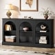 preview thumbnail 1 of 43, 63-Inch Farmhouse Console Table with 3 Tier Storage Black