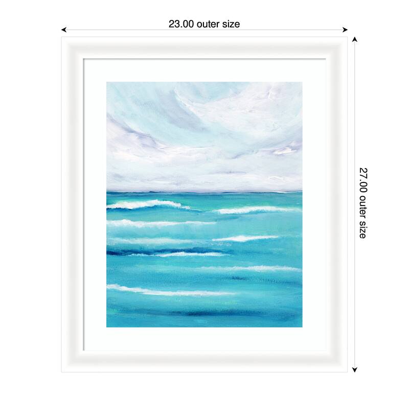 Kate and Laurel Framed Art Evening Ocean Waves by Nikita Jariwala
