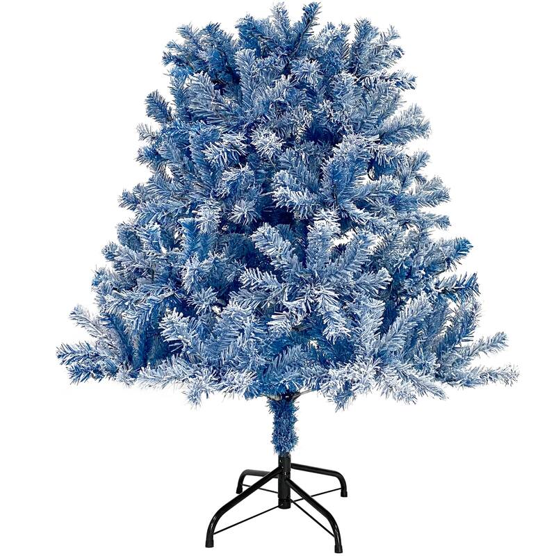 Pre-Lit 6FT Snow-Flocked Christmas Tree with 300 LED Lights, Winter Wonderland Design, and 750 Branch Tips