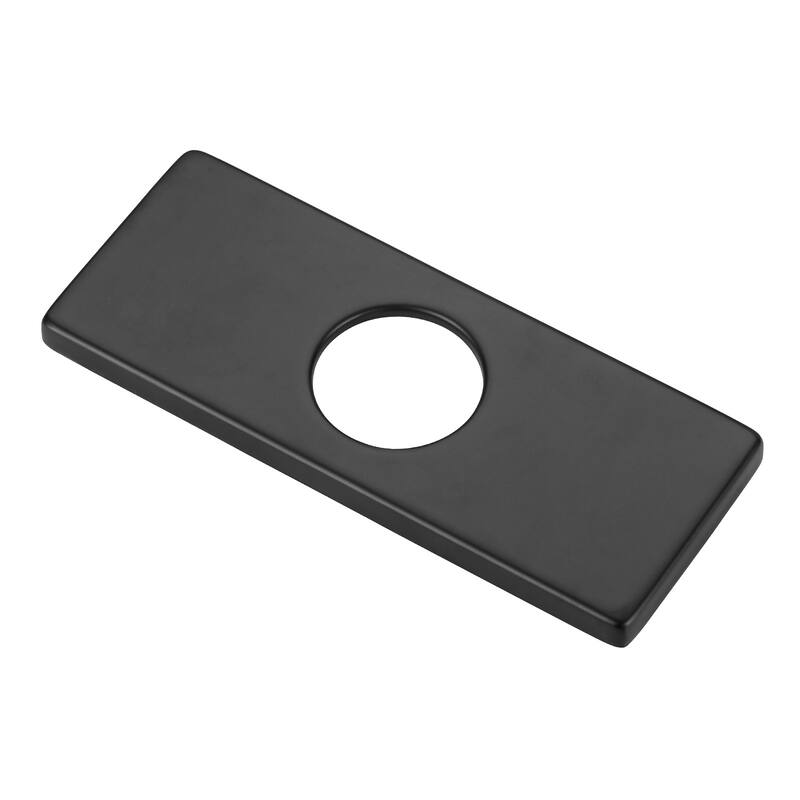 WOWOW 304 Stainless Steel Faucet Deck Plate Fits 1 to 3 Hole Sinks - Matte Black