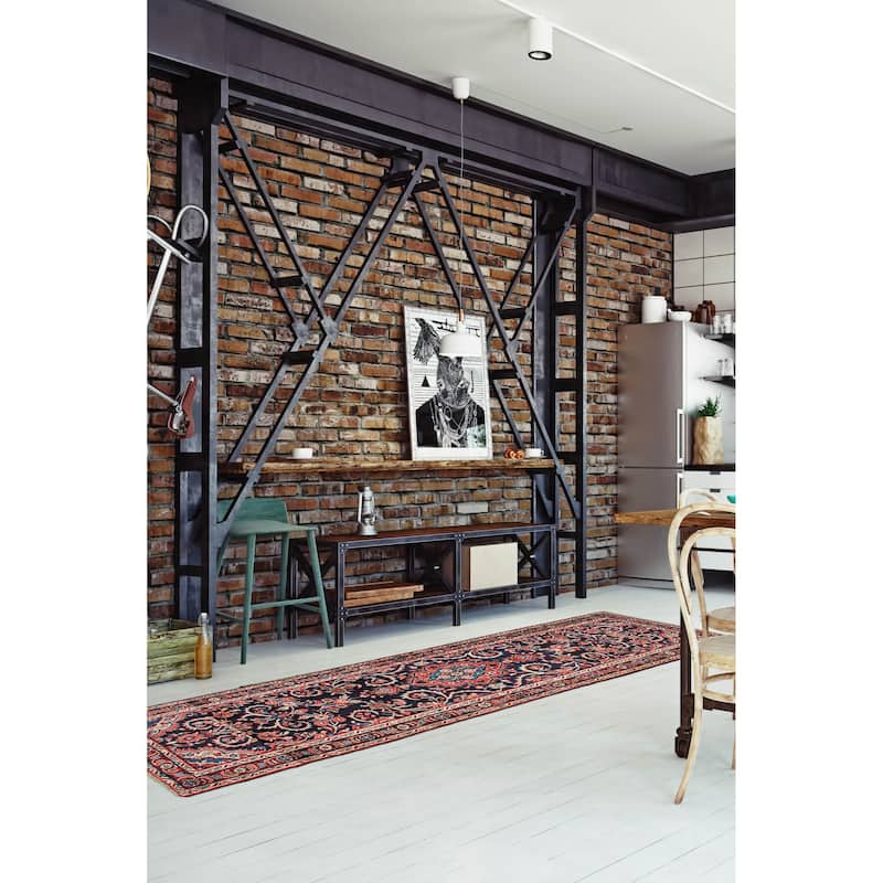 ECARPETGALLERY Hand-knotted Andelz Dark Navy Wool Rug - 3'1 x 10'10