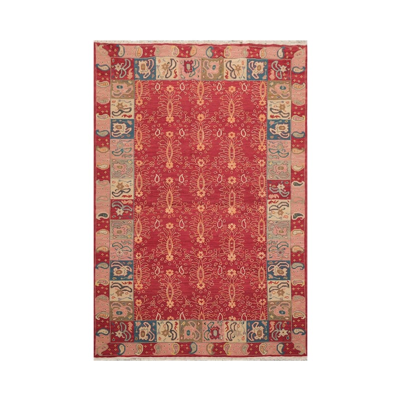 Hand Knotted Nourison Nourmak Rust Soumak Wool Traditional Area Rug - 5' 11'' x 8' 11''