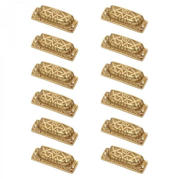Antique Brass Drawer Knobs 3.7" x 1.2" Azteca Style Cup Bin Pull (Set of 12)  Renovators Supply - Bed Bath & Beyond - 35994064