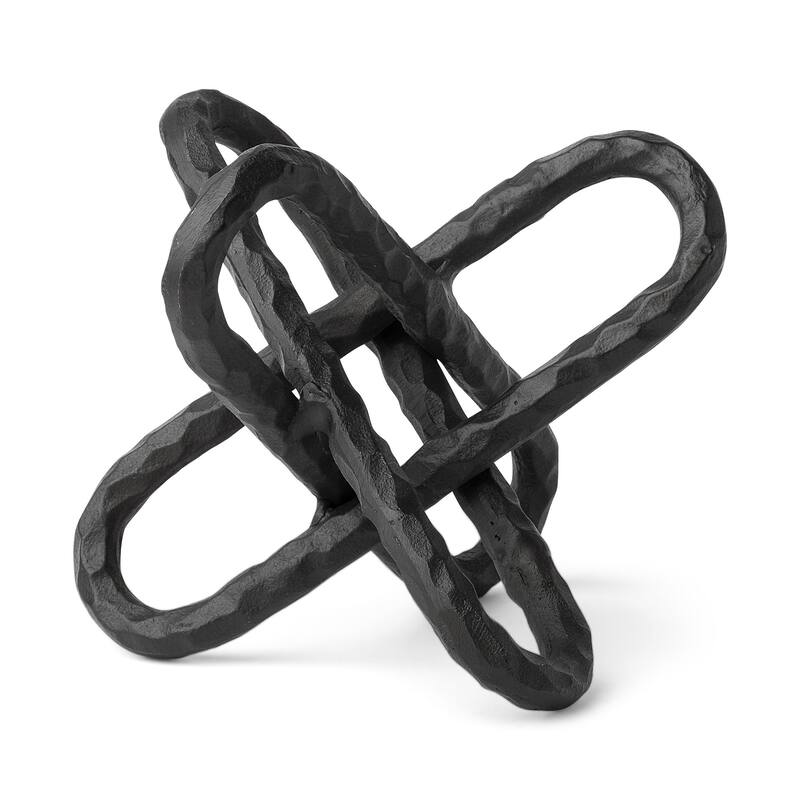 HomeRoots 10" Black Metal Chain Link Tabletop Sculpture