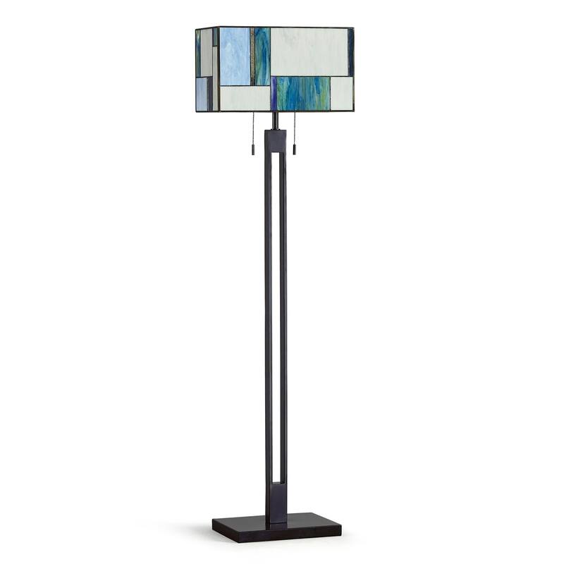 HOMEGLAM Aurae 62" H Modern Tiffany Glass Floor Lamp