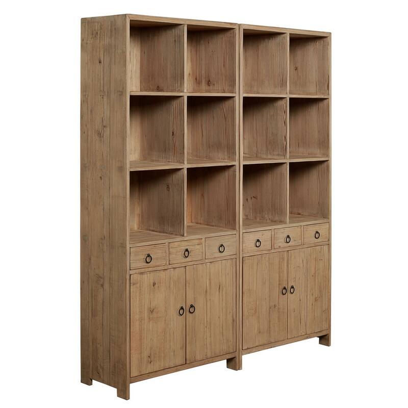 Approx. High Reclaimed Pine Shelf with Three Drawers