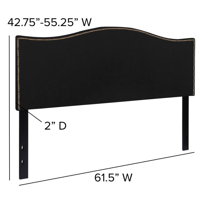 Arched Upholstered Headboard with Nailhead Trim