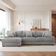 preview thumbnail 62 of 153, 118.4"W Plush Modular Sectional Sofa with Pillows 3 Piece Light Grey - Left Facing