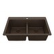 preview thumbnail 16 of 53, Karran Top Mount Double Equal Bowl Quartz Kitchen Sink - 33" x 22" x 9" - 33" x 22" x 9"