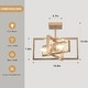 preview thumbnail 61 of 61, Zjvaive 3-Light Rectangular Semi Flush Mount Ceiling Light Farmhouse Metal Cage Light Fixture
