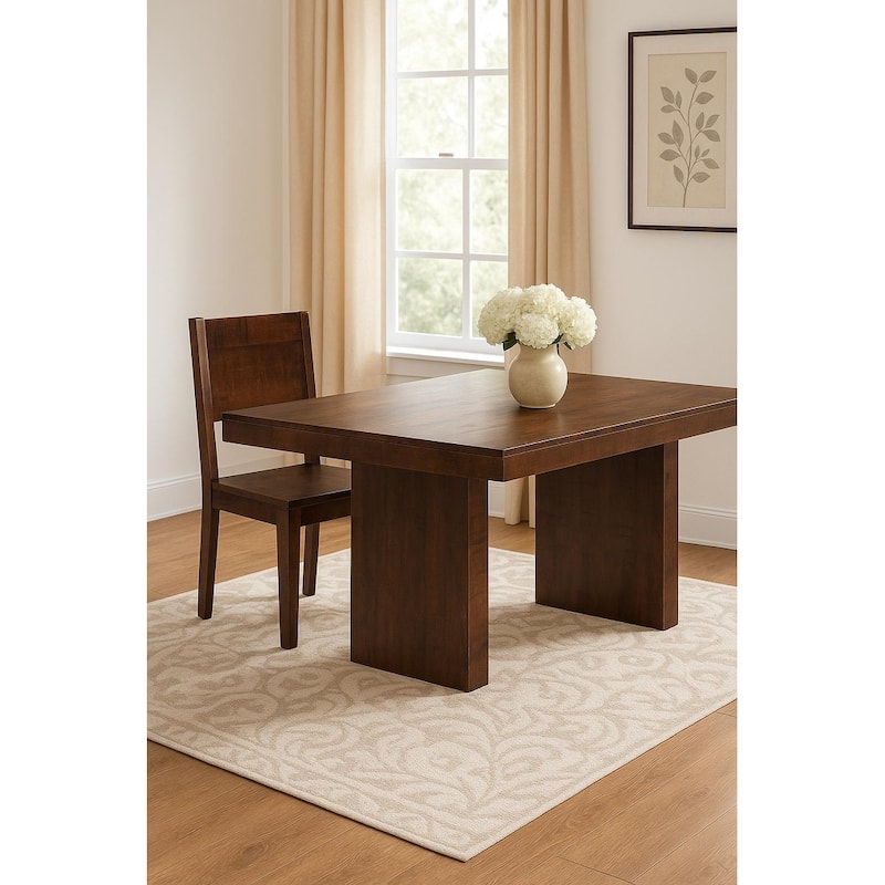 Dark Solid Mango Wood Simple Chair - Set of 2 - N/A