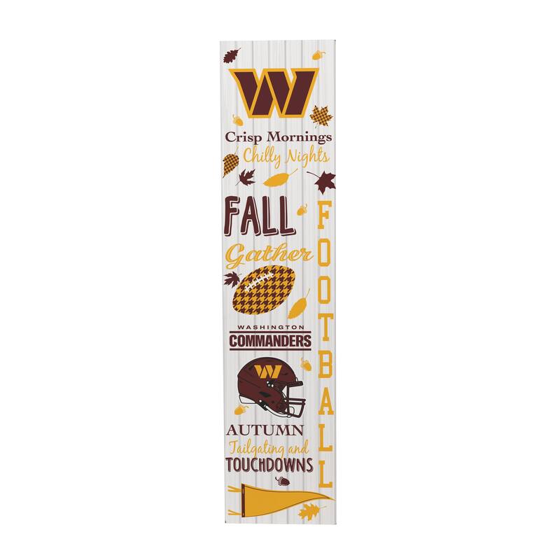 47" Double Sided Seasonal Porch Leaner, Washington Commanders - 47" x 11.25"