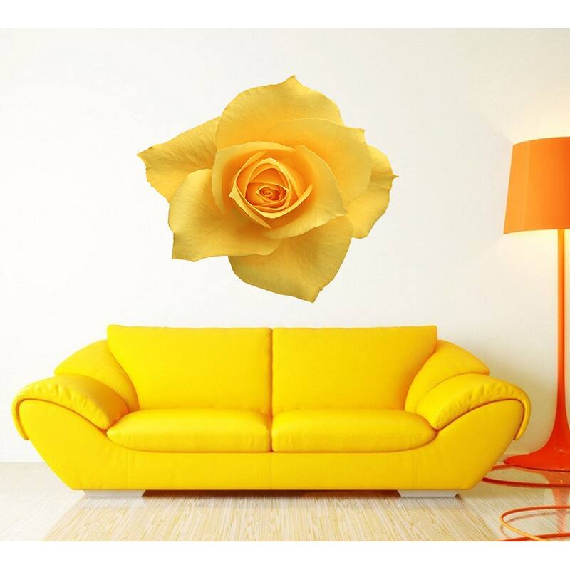 Yellow rose Wall Decal, Yellow rose Wall sticker, Yellow rose wall