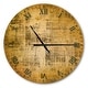 preview thumbnail 2 of 7, Designart 'Antique face on Parchment' Oversized Rustic Wall CLock 16 in. wide x 16 in. high