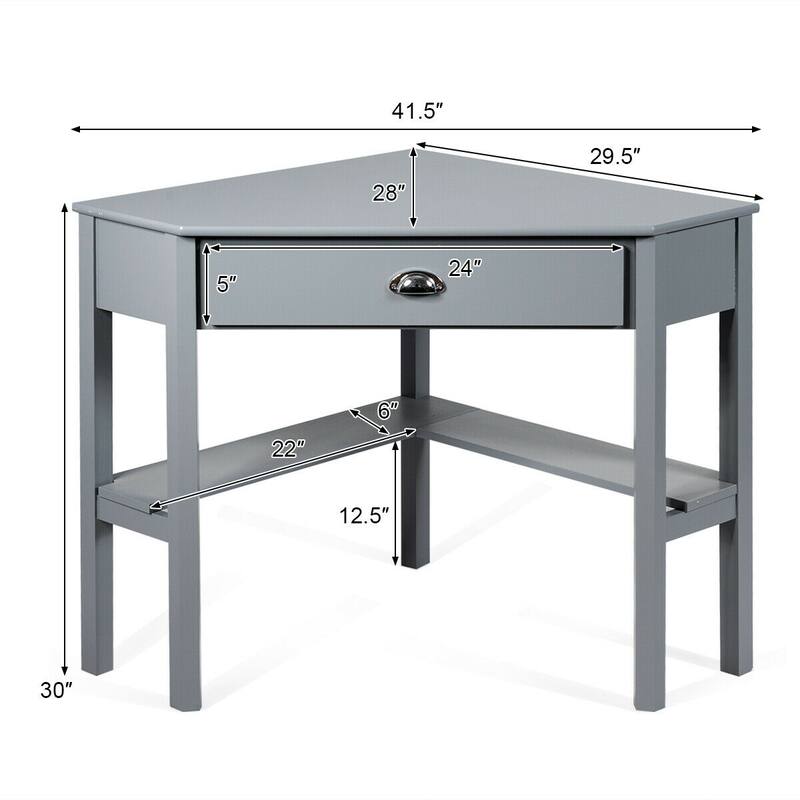 Gymax Corner Computer Desk Laptop Writing Table Workstation W/ Drawer