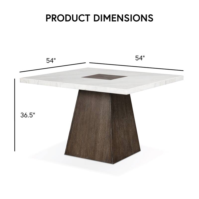 Furniture of America Evangeline Modern Dark Walnut Genuine Marble Top 54-inch Square Counter Height Dining Table
